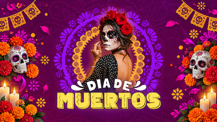 Imagen del cartel anunciador del evento de Día de los Muertos 2026 en Autocine Madrid