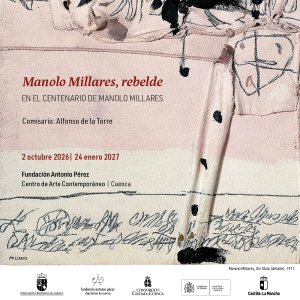 Cartel de la exposición Manolo Millares, rebelde